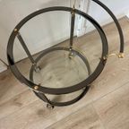 Vintage Serveerwagen / Barcart Chroom Messing thumbnail 2