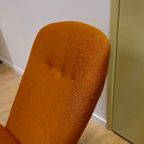 Vintage Theo Ruth Congo Fauteuil Stoel Oranje thumbnail 5
