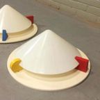 2 Vintage Ikea Memphis Milano Plafondlampen Wandlampen, Set thumbnail 3