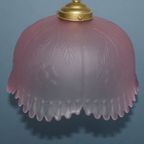 Prachtige Roze Hallamp, Hanglamp Met Bloemen Motief Uit Frankrijk thumbnail 5