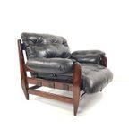 Lounge Chair By Jean Gillon For Italma Wood Art Leather thumbnail 2