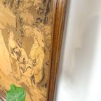 Vintage Doek Schilderij Met Houten Lijst, Wanddecoratie thumbnail 7