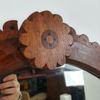 Zeldzaam 19e-eeuws Engels Arts & Crafts Eikenhouten Dressoir Van Pratt & Prince – Inlegwerk Met Zonnebloemmotie thumbnail 12