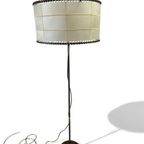 Vintage Staanlamp Met Kap Perkament & Leder Jaren 60 thumbnail 9