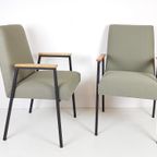 Setprijs!! 2 Vintage Stoelen Groen | Metalen Frame Groen thumbnail 4