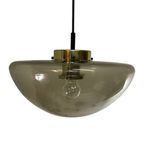 Space Age Design - Raak Amsterdam - B 1065 - Hanging Pendant - ‘Goudschaal’ - Smoked Glass And Br thumbnail 6