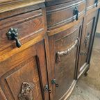 Vintage Bohemian Houten Dressoir Met Houtsnijwerk thumbnail 13