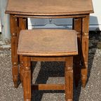 Houten Vintage Nesting Tables Bijzettafels Set Van 3 thumbnail 9