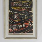 Litho Akke Sins , Ploegende Boeren, 1963 thumbnail 5
