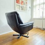 Leolux Cece Fauteuil Op Steren Voet. Zwart Leer thumbnail 8