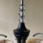 Lamp Hanglamp Art Deco 1930 3 Arms Glazen Kelken Frans thumbnail 6