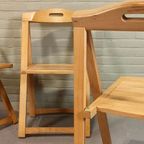 Set Van 3 Vintage Mid Century Houten Klapstoelen thumbnail 10