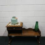 Telefoonbankje Antiek Hout Planten-haltafel Met Lade thumbnail 4