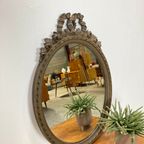 Antiek Vintage Oude Houten Spiegel Met Strik En Bloemen thumbnail 4
