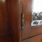 Wandkastje Met 1 Deurtje Met Spiegel Met Geslepen Glas En 1 Lade, Jaren 30 thumbnail 15