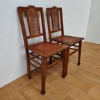 Vintage Houten Café Stoelen, Bistrostoelen, Eetkamerstoelen Set Prijs thumbnail 9