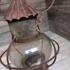 Scheepslamp, Windlicht / Metaal/Glas. thumbnail 3