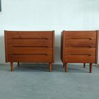 Set Scandinavische Ladekastjes Jaren 60-70 (kleine En Grote, 4 Lades Elk) thumbnail 6