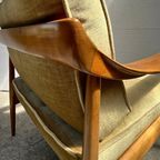 2x Midcentury ‘antimott’ Fauteuil W. Knoll Notenhout, Velour thumbnail 4