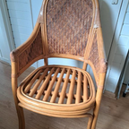 4 Rotan Webbing Bamboo Diner Stoelen , 1980s thumbnail 4