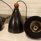 Set Van 3 Vintage Metalen Hanglampen thumbnail 9
