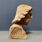 Uit Hout Gesneden Hoofd Of Buste Van Een Man Met Baard thumbnail 7
