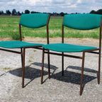 Groene Stoelen Metalen Frame Vintage Stoelen, Strak thumbnail 5