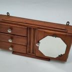 Vintage Houten Art Deco Kastje Medicijnkastje Hout thumbnail 5