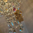 Xxl Vintage Opaline Teardrop Kroonluchter Pegels Kristal Hanglamp thumbnail 17