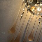 Set Murano Roze Gematteerde Teardrop Wandlampen Vintage Kristal thumbnail 10