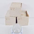 Vintage Simes Buitenlamp Wandlamp Metaal Glas ’80 Italy Wit thumbnail 5