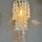 Vintage 60’S Capiz Schelpen Hanglamp Parelmoer Schelpen Opaline Schelp Lamp thumbnail 12