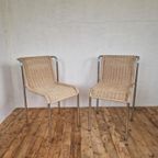 2 Vintage Bauhaus Stijl Koordstoelen Design Buisframe thumbnail 8