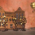 Daniel D Haeseleer Wall Sculpture Ceramic House With Copper Trees Air Balloon thumbnail 2