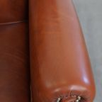 In Goede Staat Verkerende Luxe Oorfauteuil In Engelse Stijl Gemaakt Van Rundleer thumbnail 9
