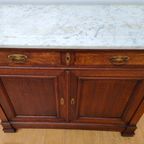 Vintage Frans Dressoir Commode Ladekast Badkamermeubel Met Marmer Blad 301 thumbnail 6