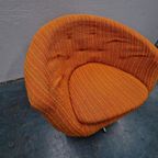 Jaren 60 Oranje Vintage Fauteuil Clubfauteuil Draaistoel thumbnail 8