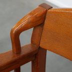 Set Van 4 Art Nouveau/ Jugendstil Design Schuitema Eetkamerstoelen Met Rode Stoffen Bekleding thumbnail 18
