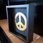 Peace Logo 23Ct Goud Verguld Kunstwerk In Lijst thumbnail 4