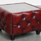 Set Van 2 Rood Gevlamde Rundleren Chesterfield Clubfauteuils En Een Mooie Bijpassende Bijzettafel thumbnail 21