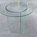Vintage Postmodern Glazen Bijzettafel, Rond thumbnail 4