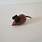 Vintage Houten Muis Teakhout Beeldje thumbnail 3