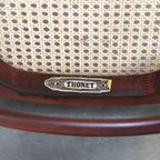 Originele Set Van 8 Hoge Vintage Donkerbruine Bentwood Thonet Stoelen Model “Lange Jan/ Long John thumbnail 20