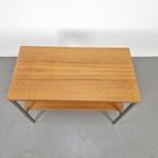 Vintage Bijzettafel Teakhout Metaal Hifi Side Table ‘60 thumbnail 5