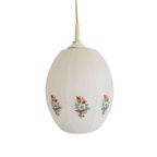 Vintage Hang Lamp Frosted Glas Bewerkt Met Bloemen, Jaren '50/'60 thumbnail 2