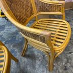 4 Rotan Webbing Bamboo Diner Stoelen , 1980s thumbnail 6