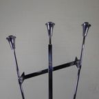 Staande Verchroomde Lamp In Art Deco Stijl, Jules Dewaele Bruxelles, Jaren 50 thumbnail 14