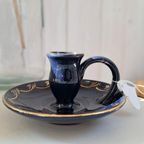 Blauwe Vintage Porseleinen Kandelaar, Kaarsen Houder thumbnail 5