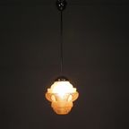 Art Deco Hanglamp Met Roze Glazen Kap, Jaren 30 thumbnail 5