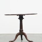 Geweldige Antieke Engelse Draaibare Barrel Leg Bird Cage Tilt Top Table Uit De 18e Eeuw thumbnail 2